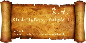 Királyfalvi Abigél névjegykártya